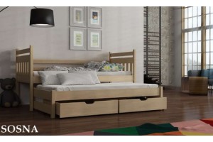 Łóżko piętrowe 2-osobowe EDEN 80/180 + materace