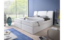 Łóżko tapicerowane BOXRIVA 160/200 + 2 szuflady, materace kieszeniowe