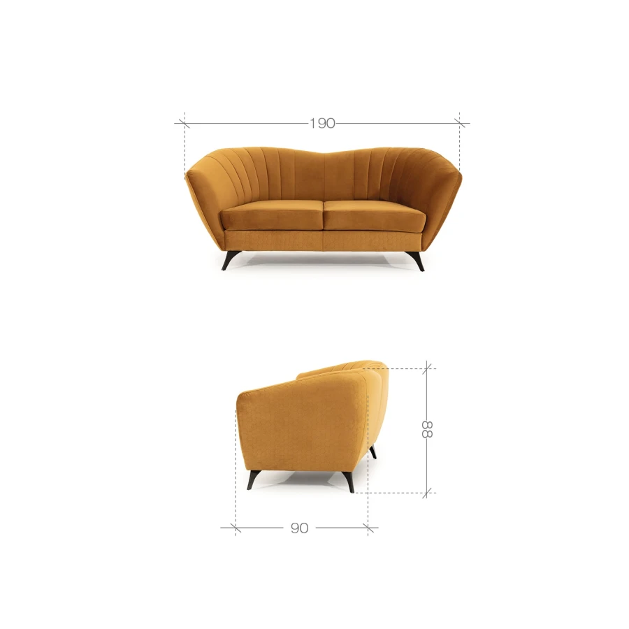 Sofa LUDWIK 2 — wymiary